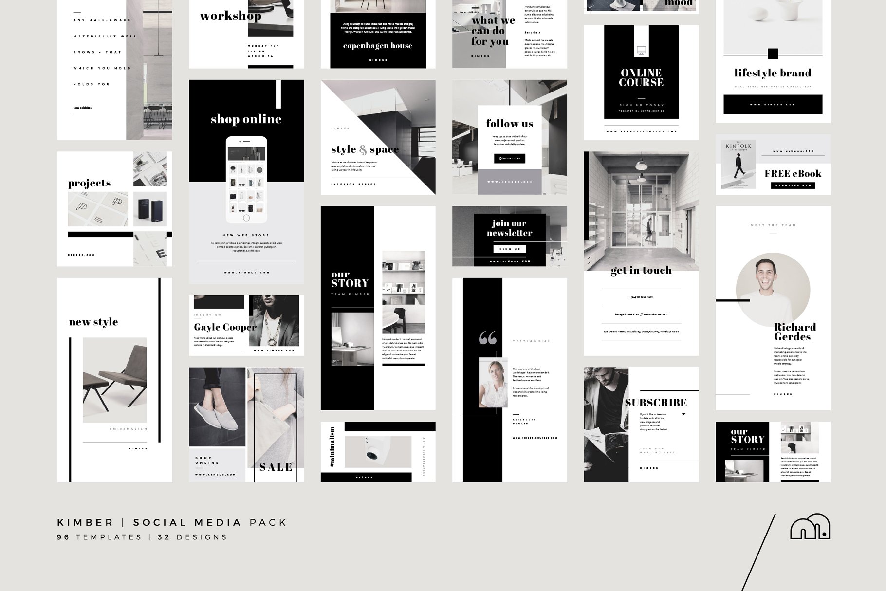 社交媒体设计运营万能素材包 Kimber – Social Media Collection插图