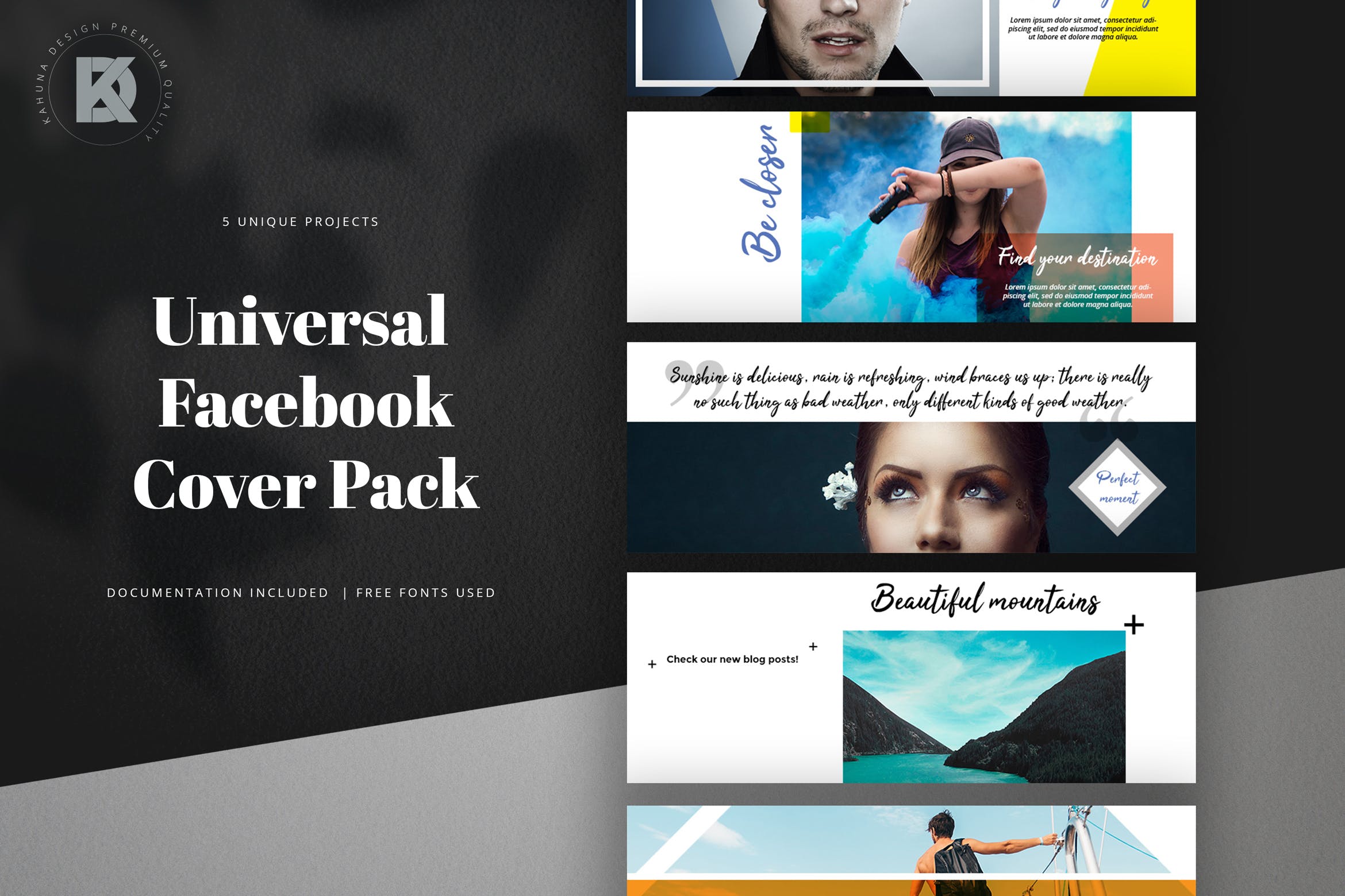 通用实用Facebook主页封面设计模板素材库精选 Facebook Cover Universal Pack插图
