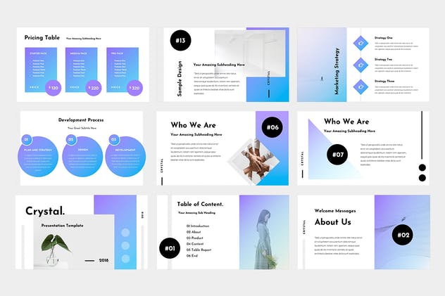 现代时尚创意产品演示PPT模板下载 Crystal Powerpoint Presentation插图(2)