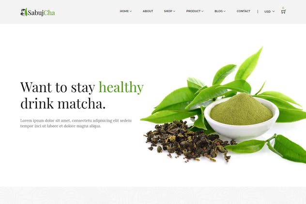 抹茶/咖啡电商网站Shopify主题模板素材库精选 Sabujcha – Matcha Shopify Theme插图(1)
