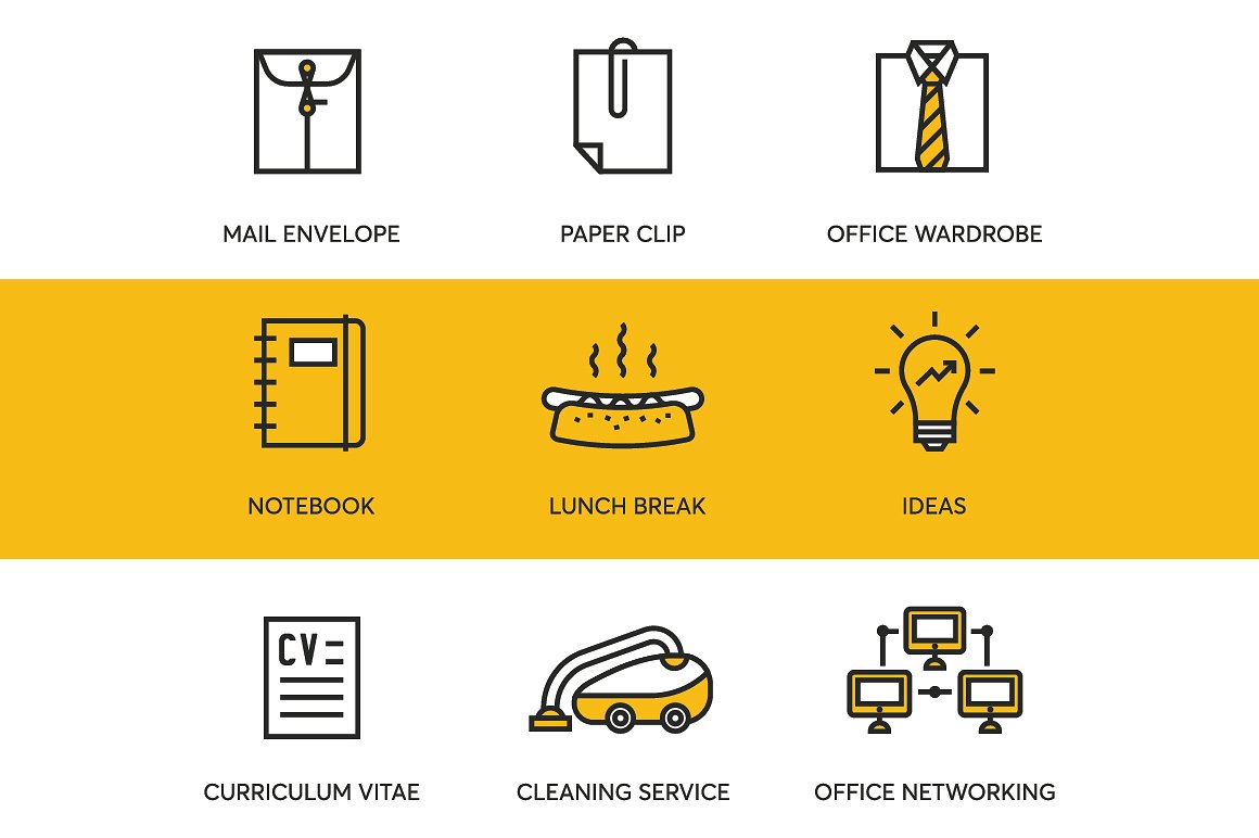 48枚办公类图标（Ai, EPS, PNG, SVG, PSD 多格式）插图(5)