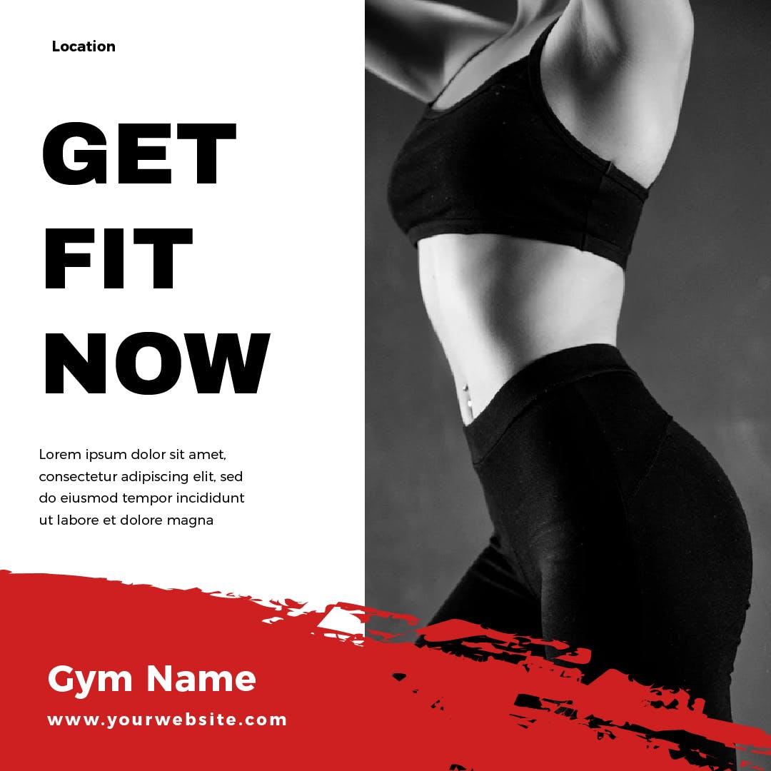 健身品牌社交媒体推广Banner图设计素材 Gym Media Banners插图(2)