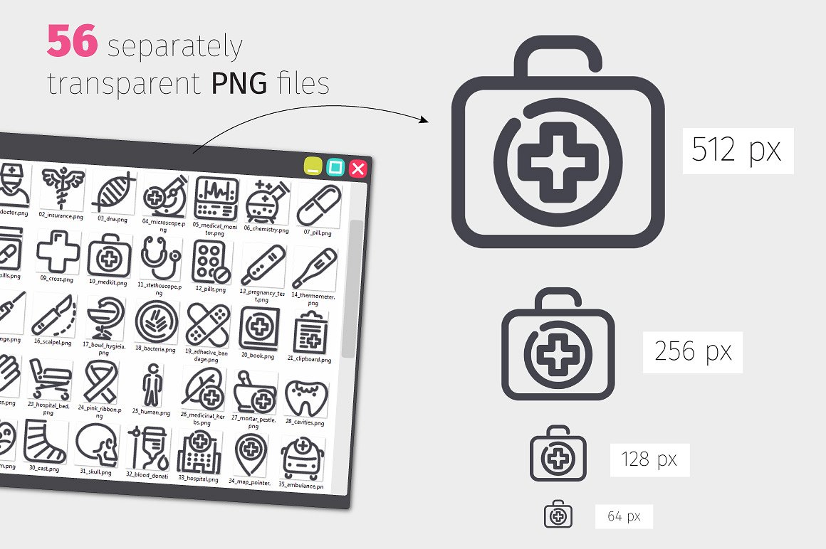 56款医疗行业线形矢量图标下载[ai,eps,png,svg,jpg]插图(2)