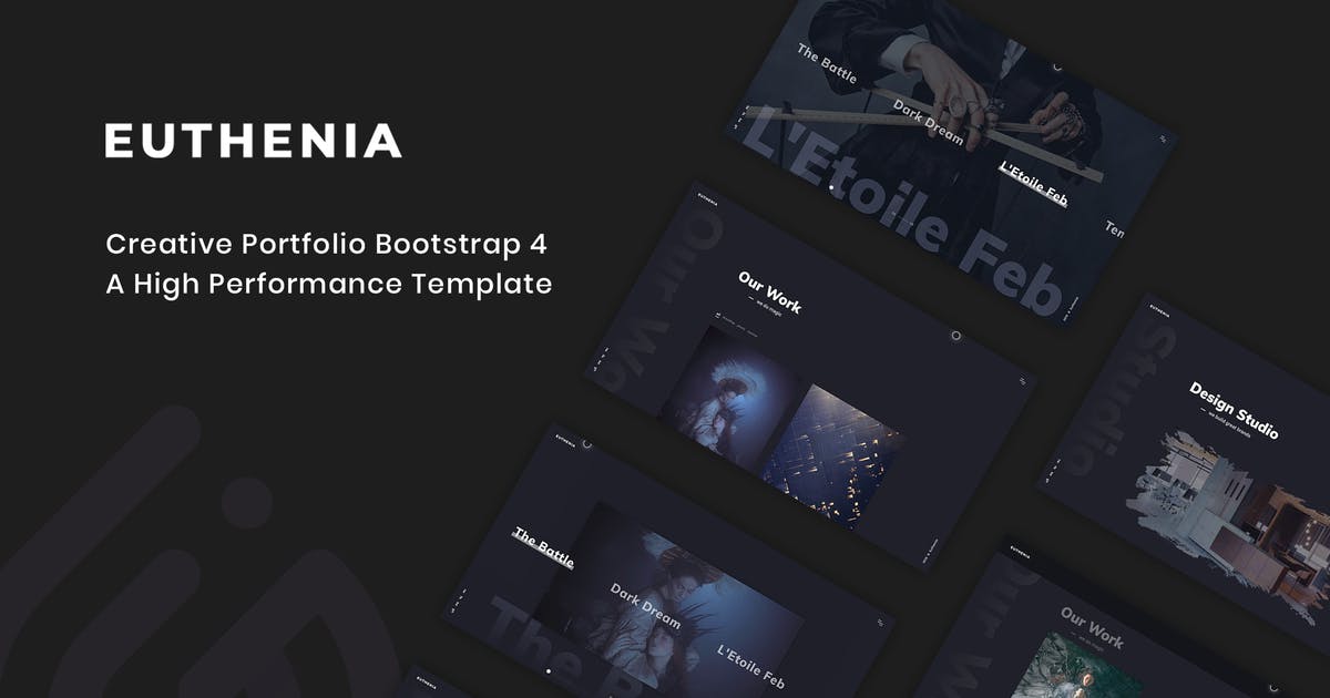 创意作品集网站Bootstrap框架模板素材库精选下载 Euthenia – Creative Portfolio Bootstrap 4 Template插图