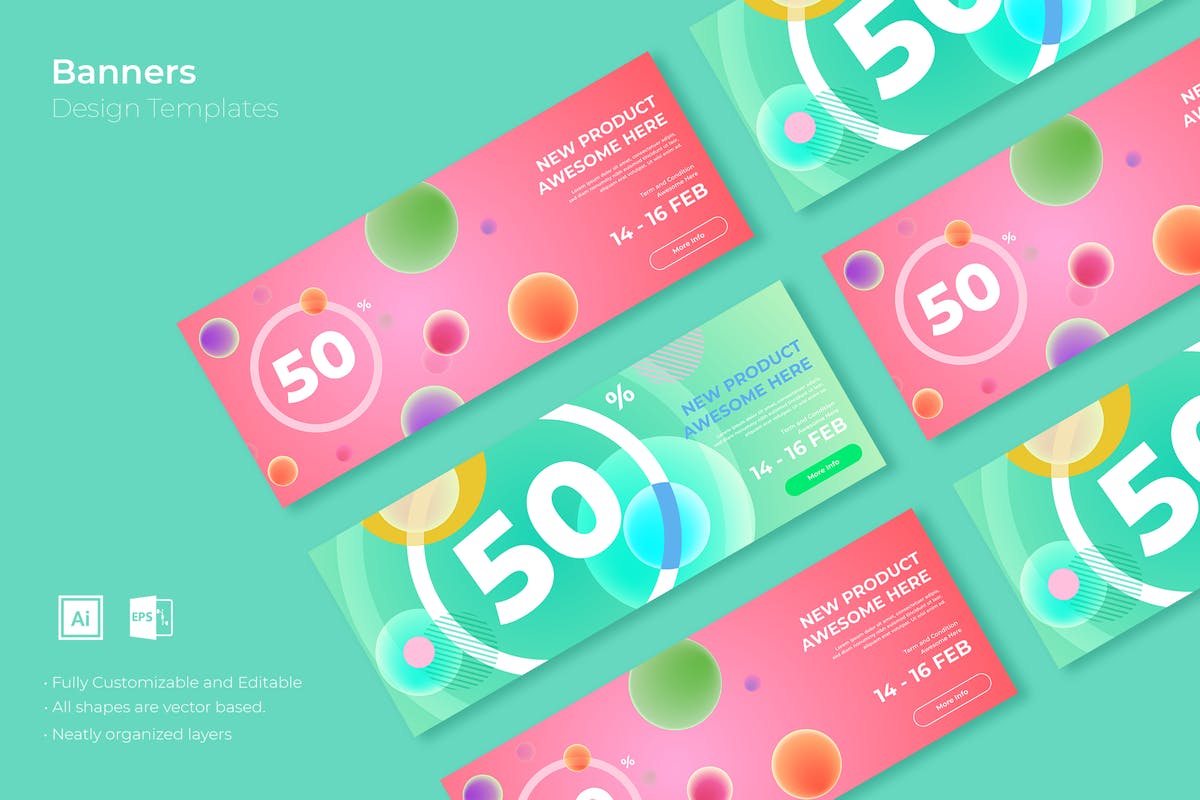 电商网店促销活动Banner图设计模板 SRTP Banners Template.20插图