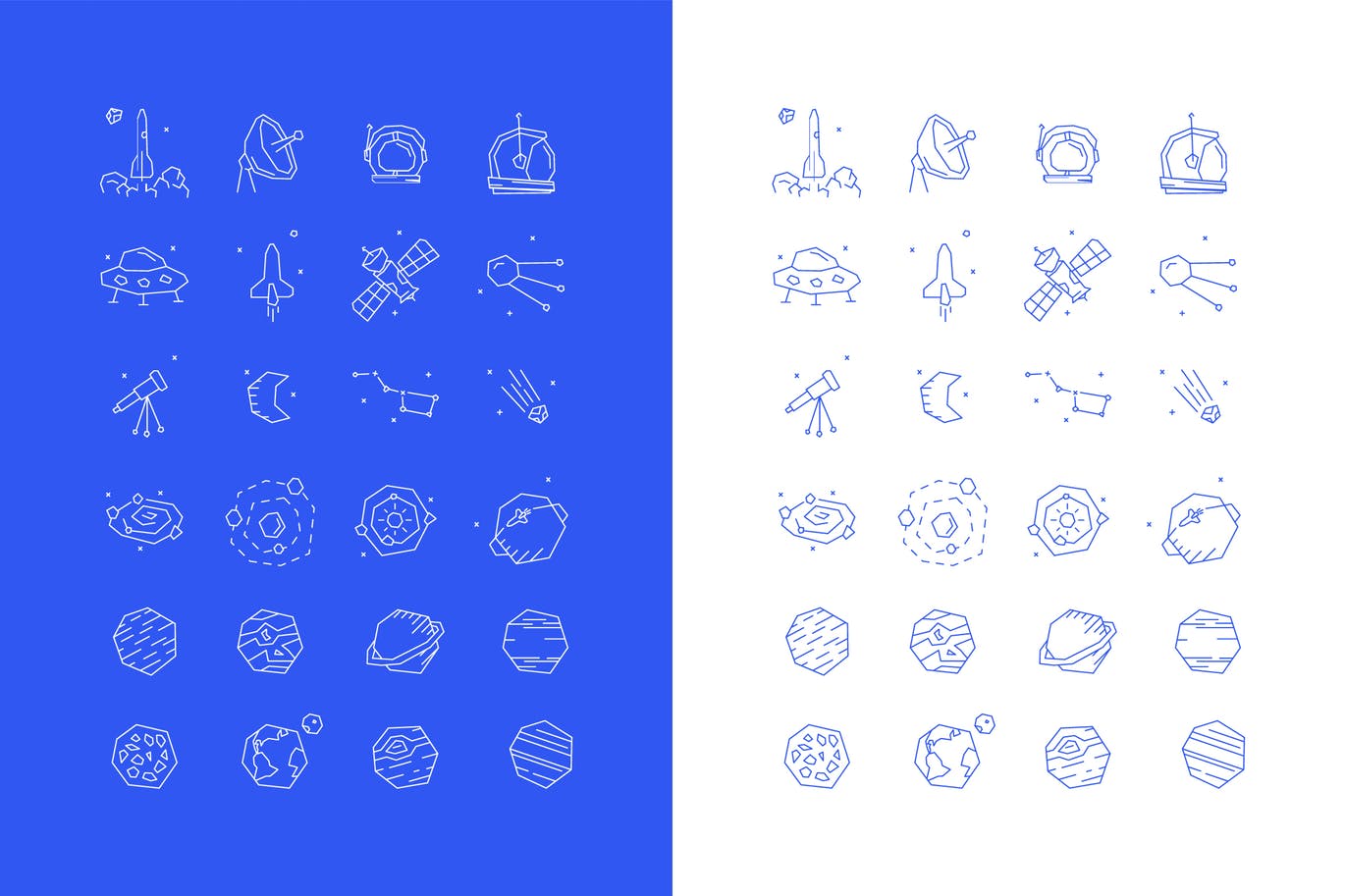 太空探索主题矢量素材库精选图标素材 space vector icon set插图