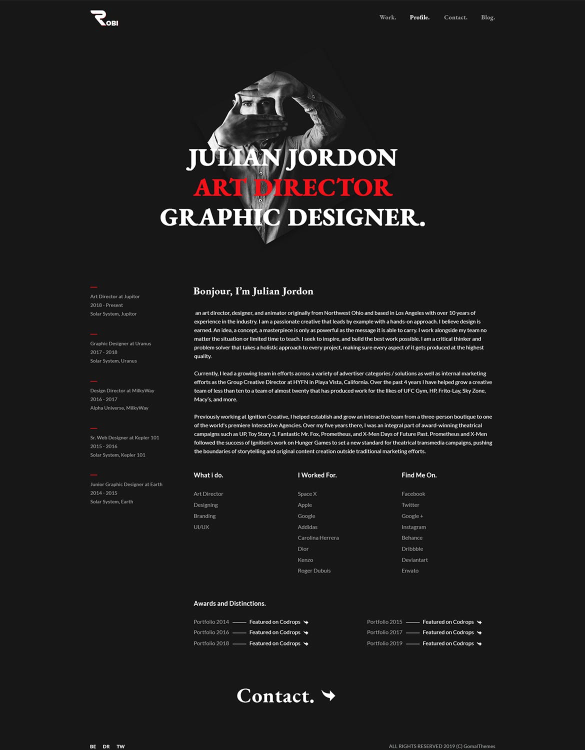 创意广告设计公司网站HTML模板素材库精选 Robi – Creative and Portfolio HTML5 Template插图(5)