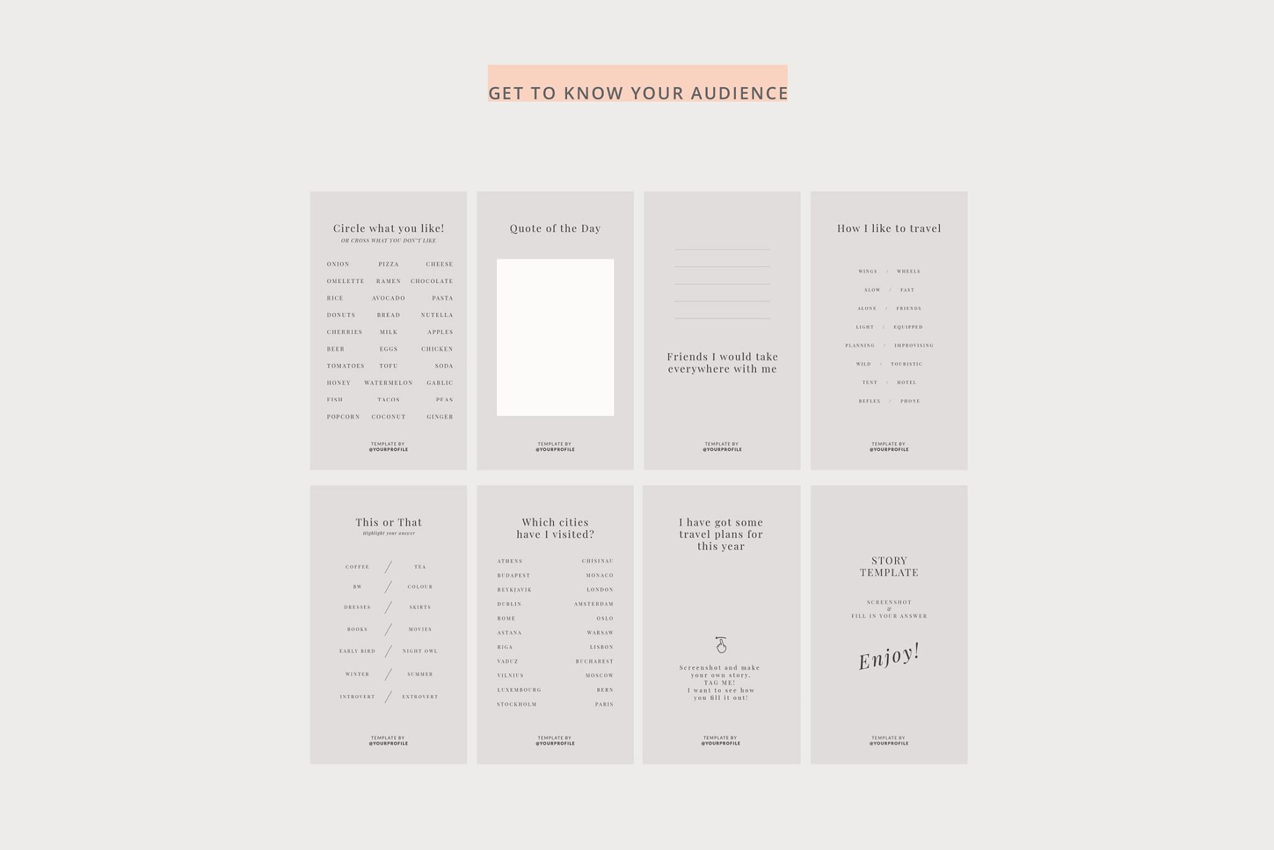 社交新媒体品牌故事贴图模板素材库精选 Q+A Stories Templates插图(5)