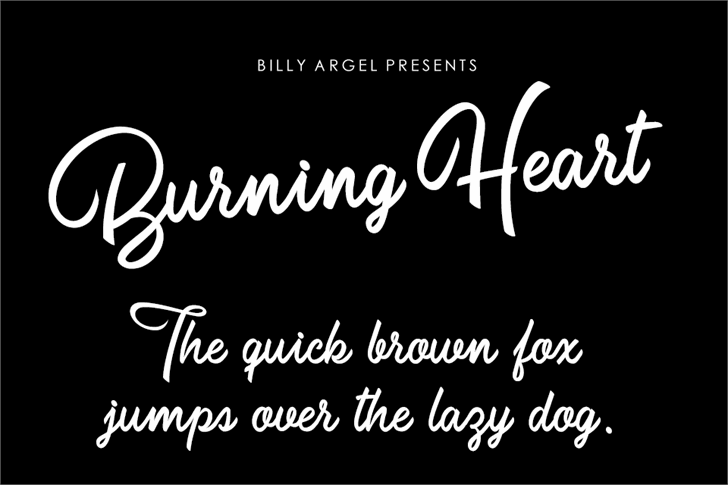 Burning Heart Personal Use font插图