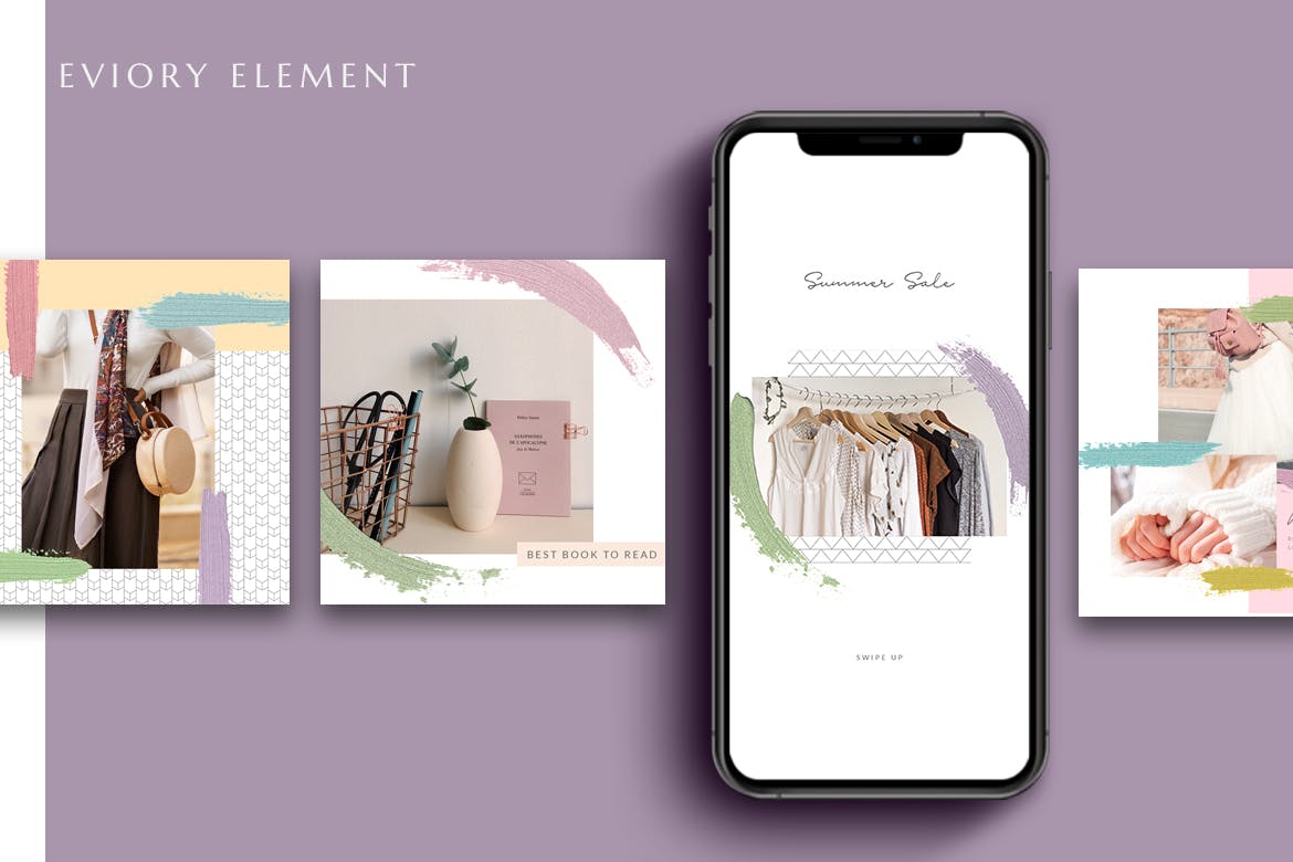 小资优雅风格Instagram社交网站品牌故事&贴图设计模板素材库精选 Instagram Ireland Social Media Pack插图(1)