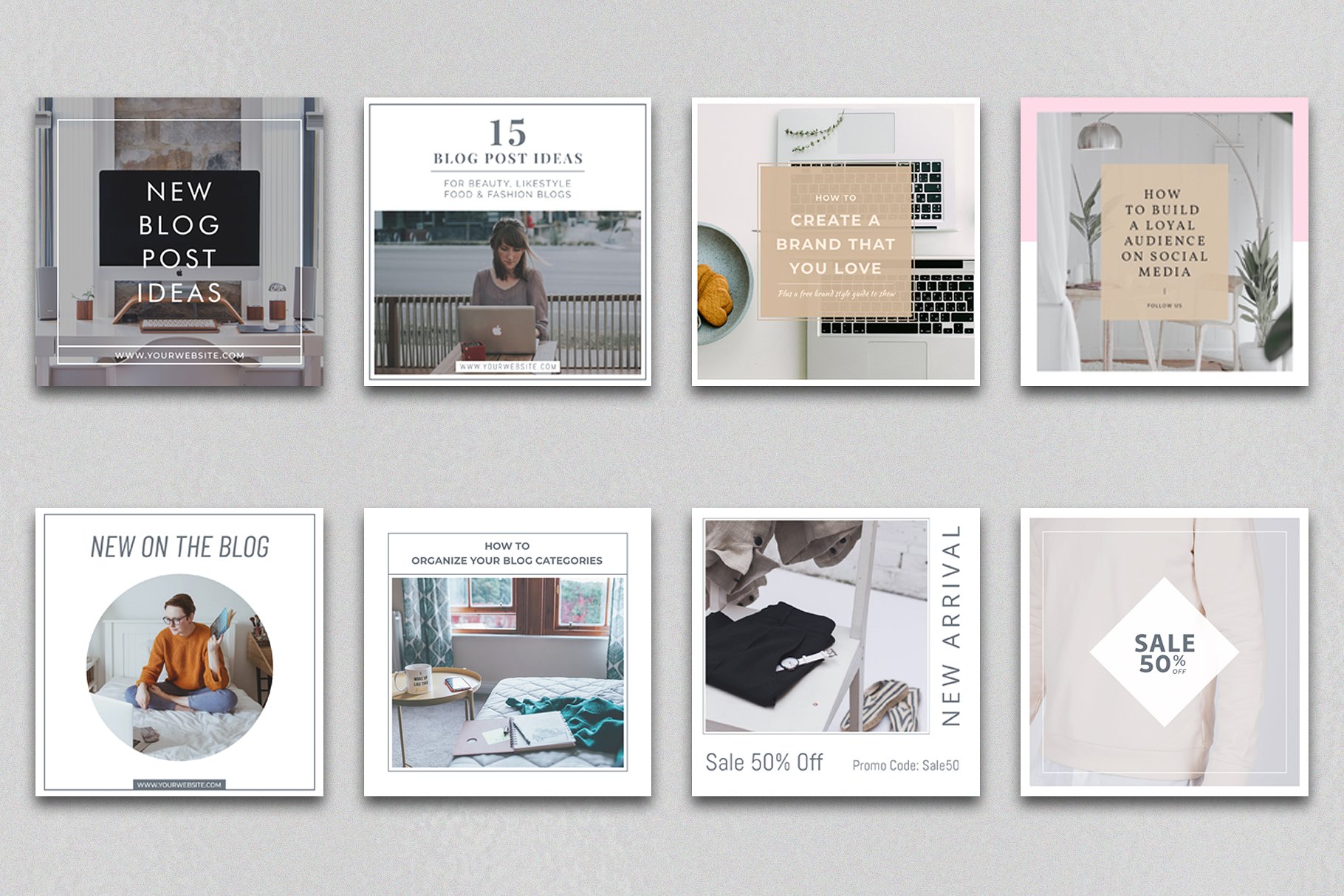 260款Instagram故事&文章贴图模板素材库精选 260 Instagram Stories & Post Bundle插图(8)