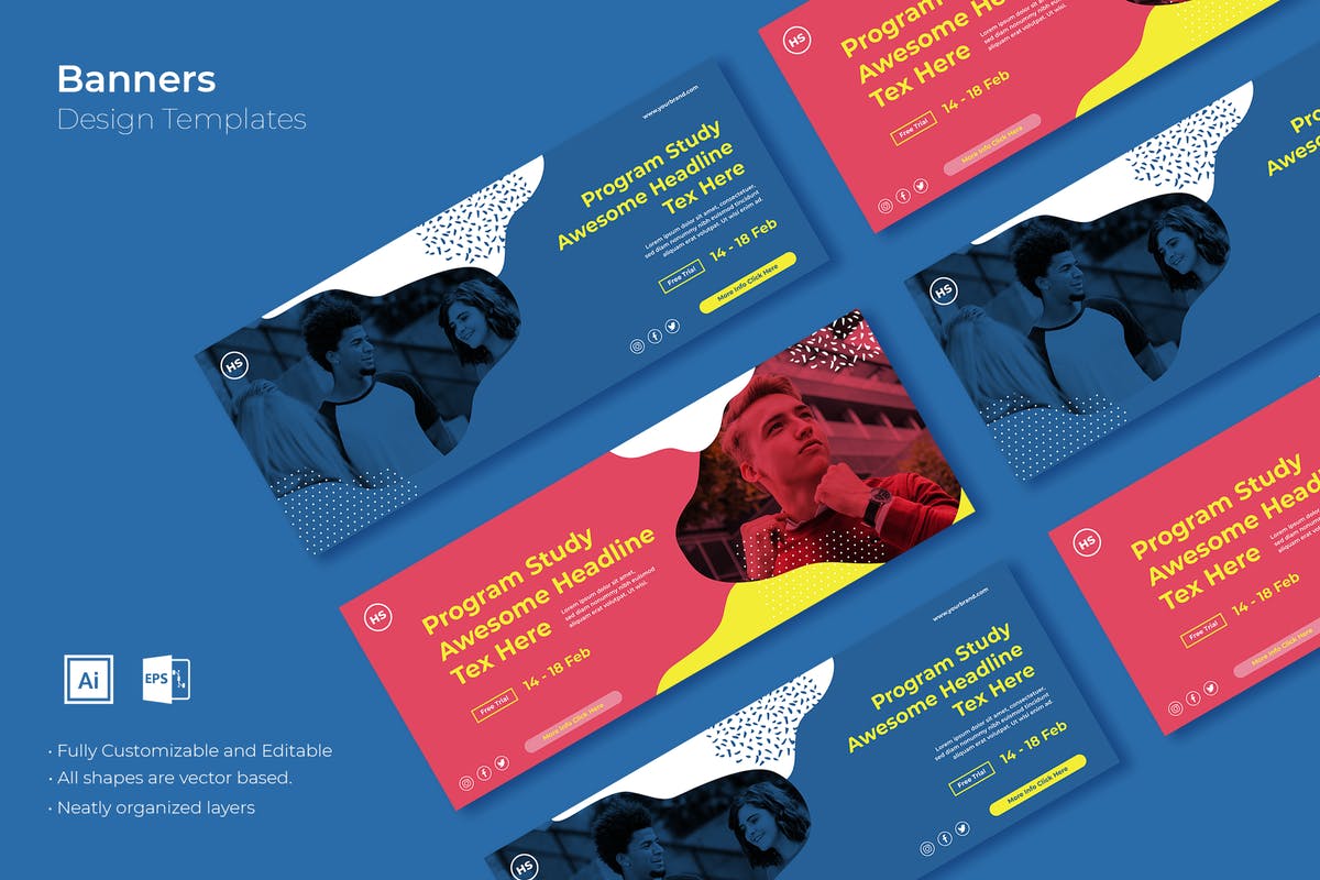 培训机构报名活动Banner图设计模板 SRTP Banners Template.18插图