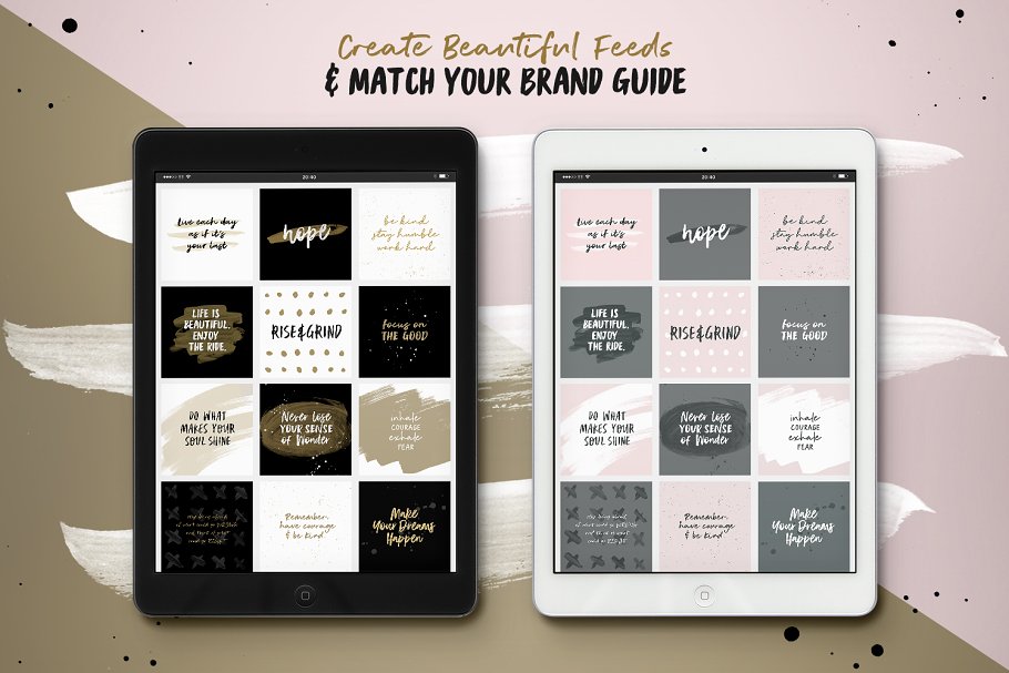 10款手写英文字体&社交媒体贴图模板素材库精选合集 Instaquote Lettering Kit插图(5)