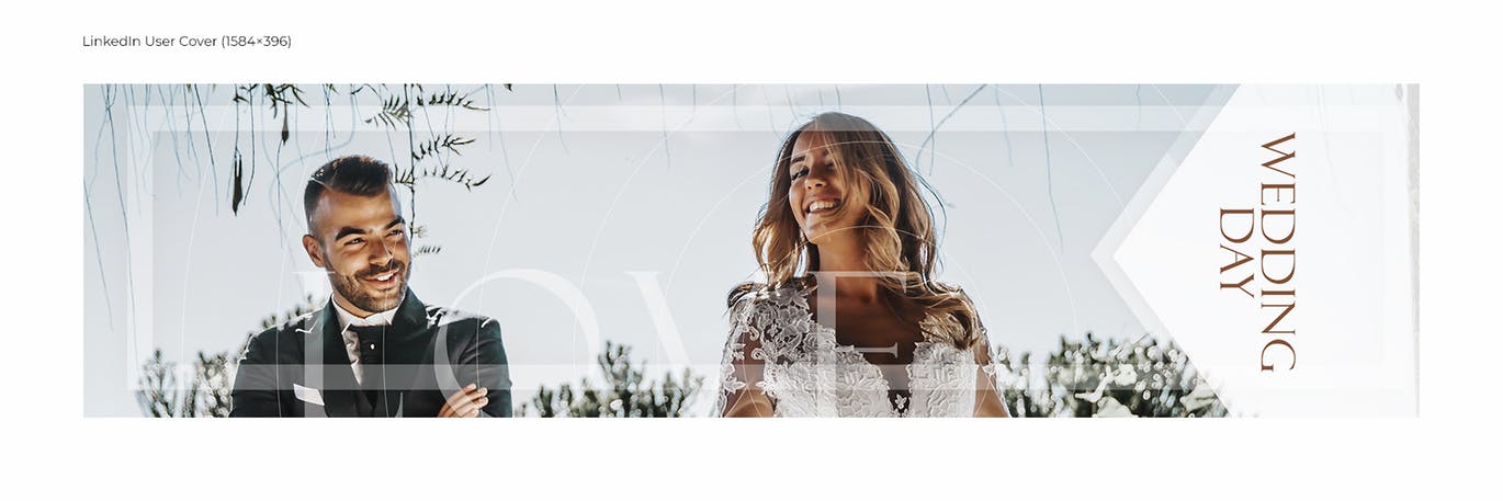 婚礼邀请函电子版社交媒体新媒体设计素材 Wedding Day Social Media Kit插图(9)