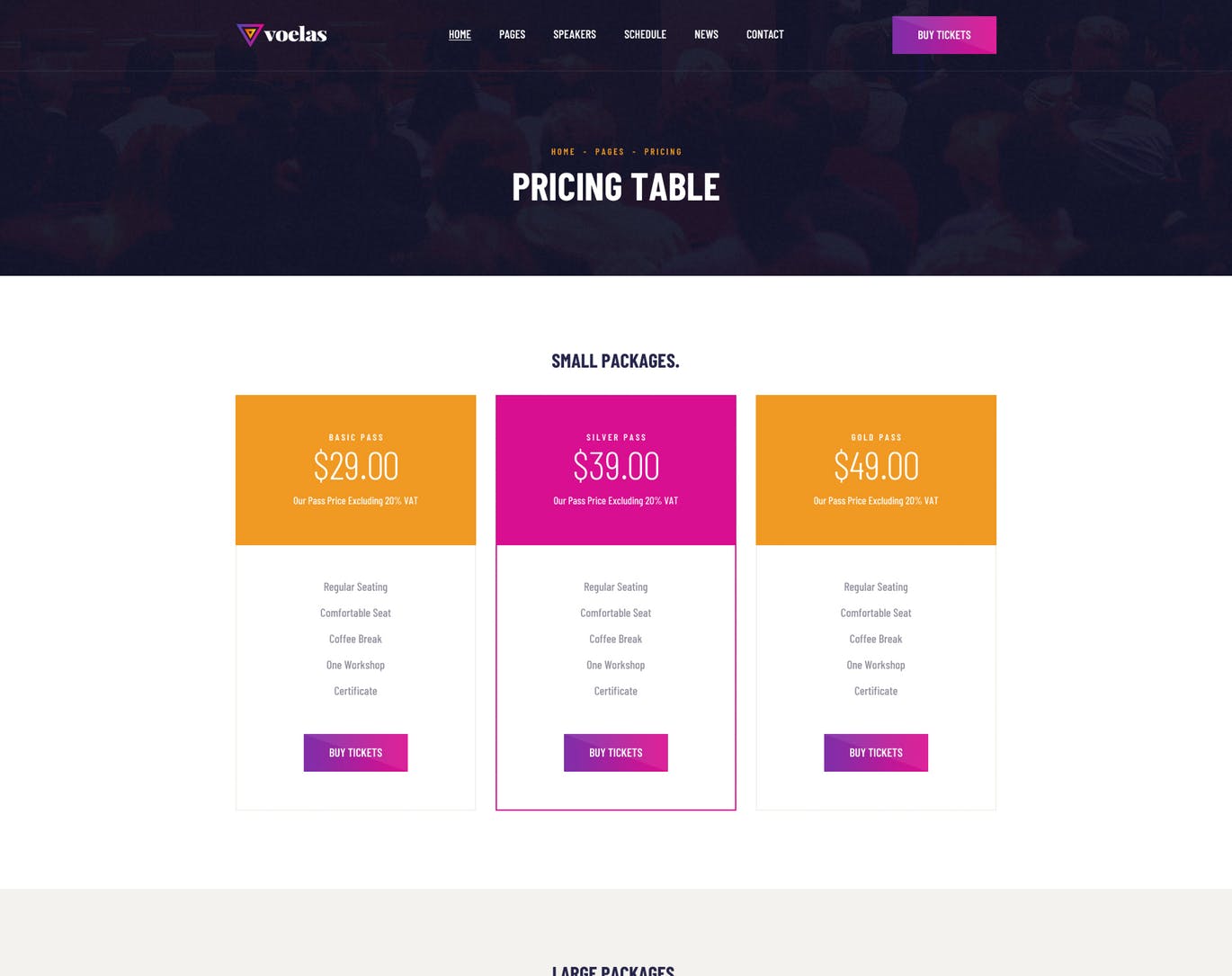 活动会议报名网站HTML模板素材库精选 Voelas – Event & Conference HTML Template插图(4)