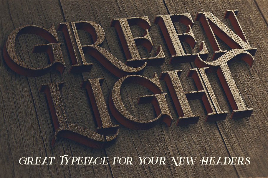 复古风格品牌VI设计英文衬线字体 Green Light – 6 Vintage Style Fonts插图(3)