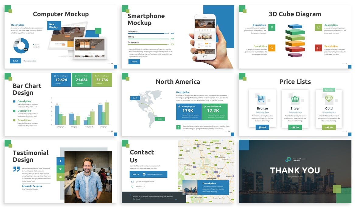 金融商务主题PPT幻灯片模板 Business & Financial Powerpoint Template插图(3)