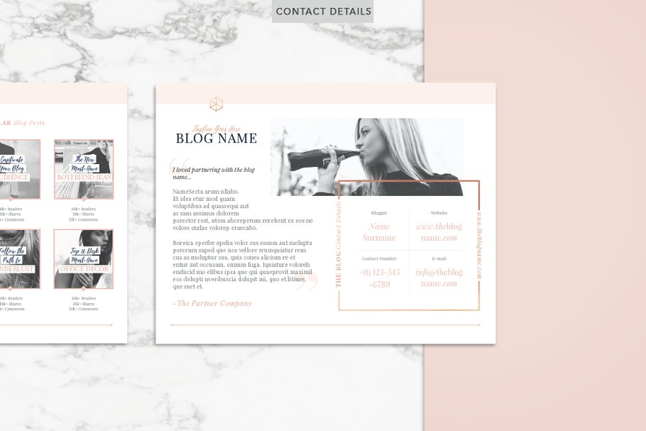 玫瑰金主题的博客媒体工具包 ROSE GOLD | Blog Media Kit插图(5)