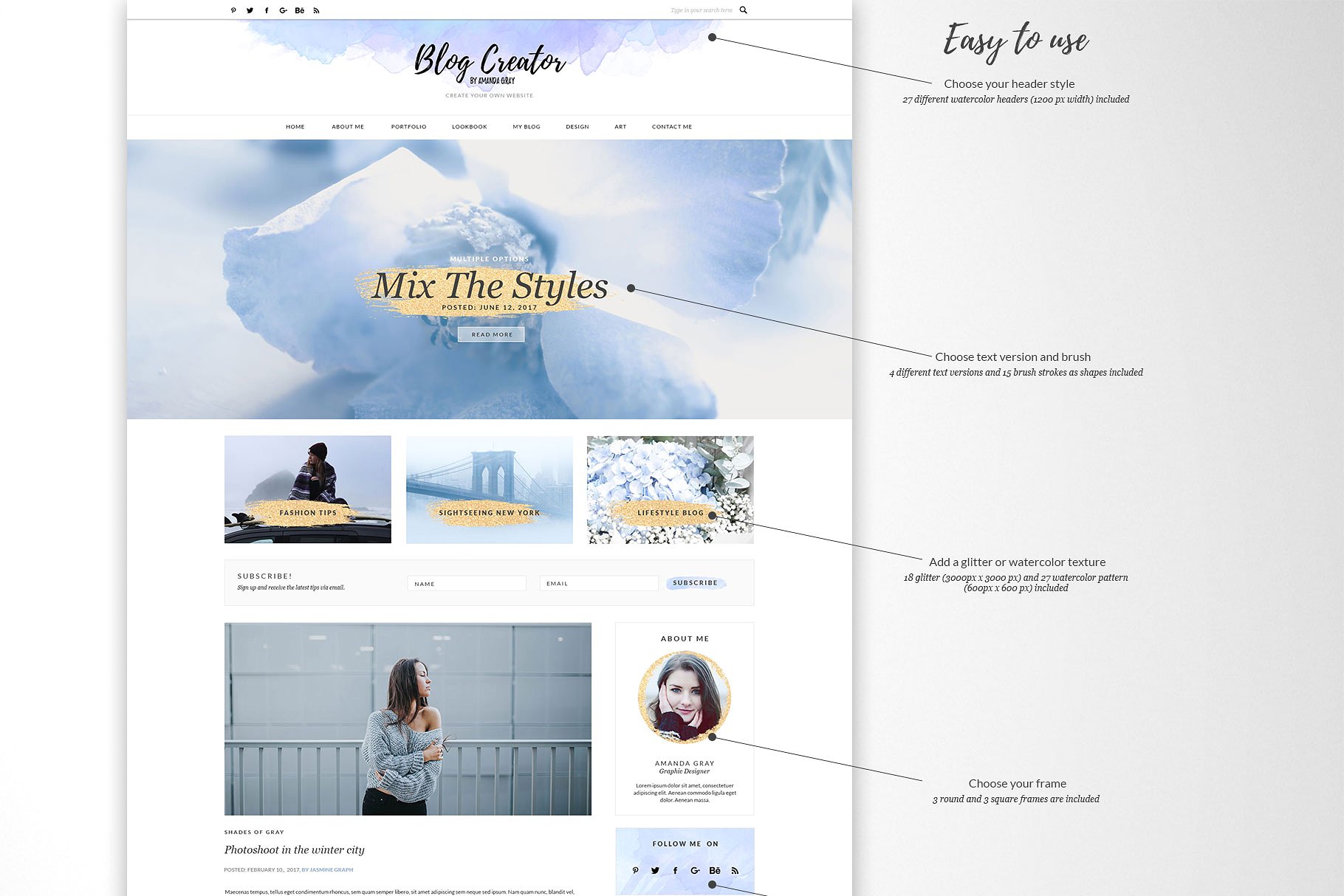 博客网站模板素材库精选设计素材集 The Blog Creator插图(1)