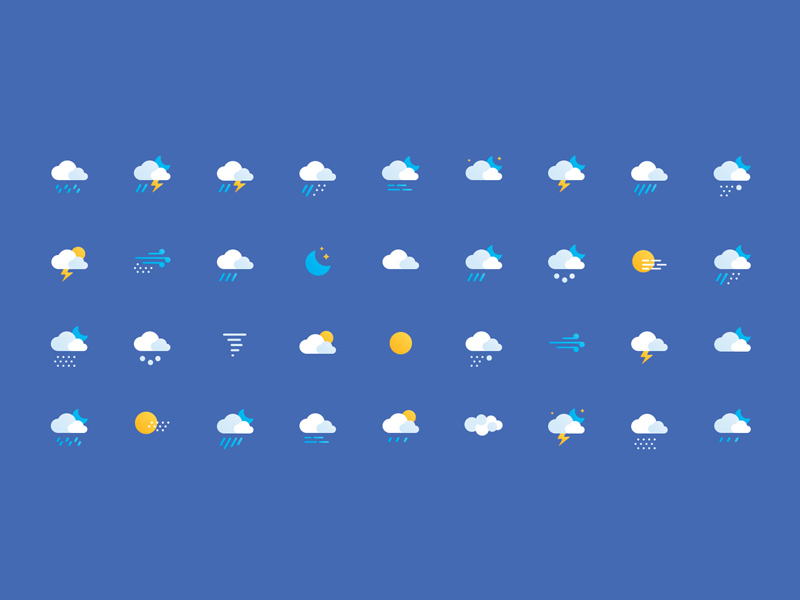 完整精美的天气图标集 Free Weather Icons插图