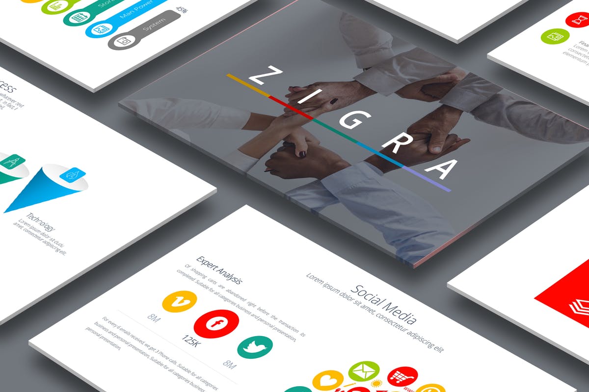 创意项目计划书演示PPT幻灯片模板 ZIGRA Powerpoint Template插图