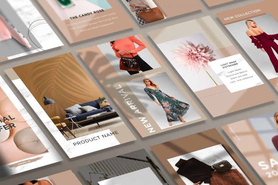 时尚动画阴影Instagram故事模板素材库精选插图(1)