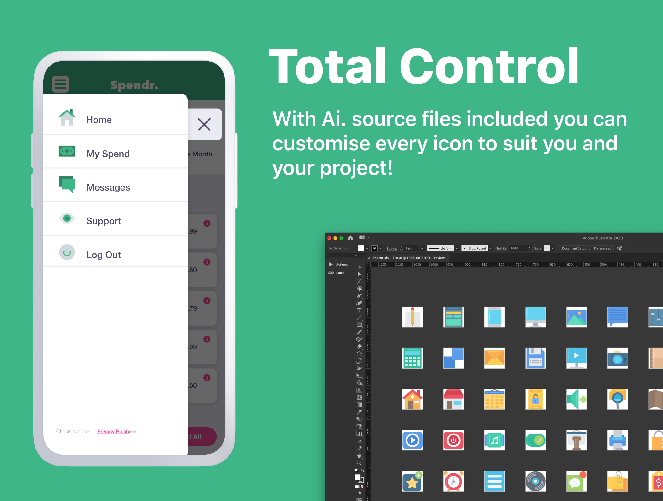 素材库下午茶:250枚Web&APP设计必备素材库精选图标素材合集插图(7)
