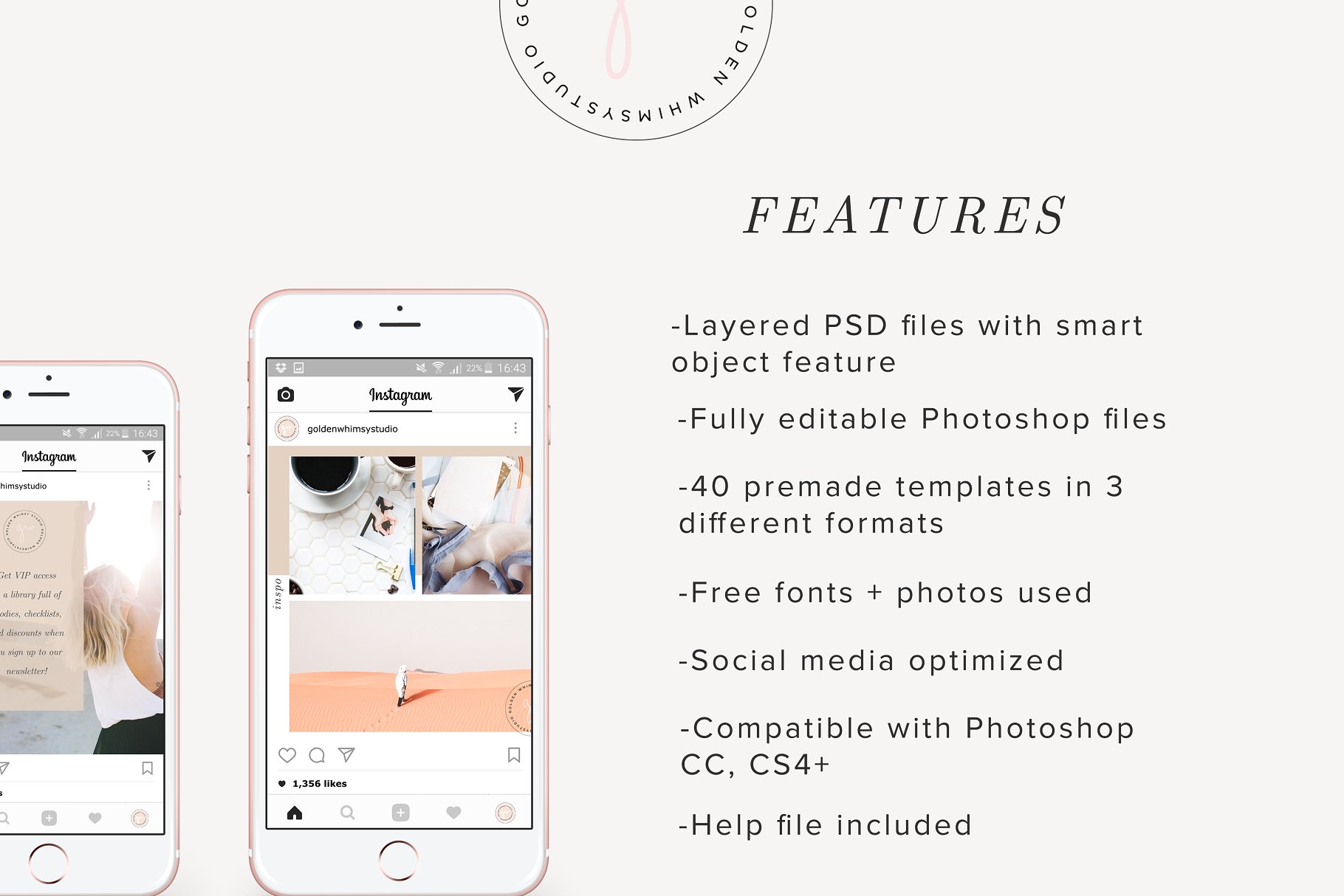 小资时尚生活博客社交媒体贴图素材包 Lifestyle Blogger Social Media Kit插图(1)