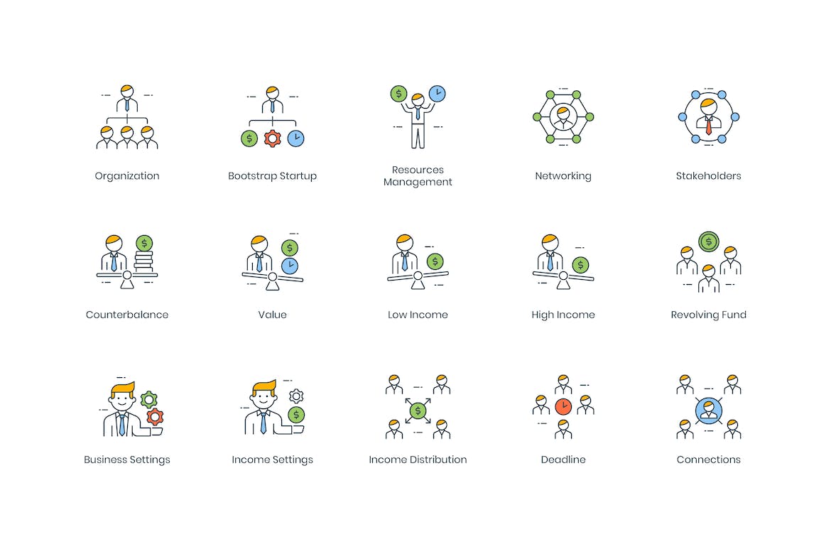 95枚商务职场人物形象图标素材 95 Business People Icons插图(5)