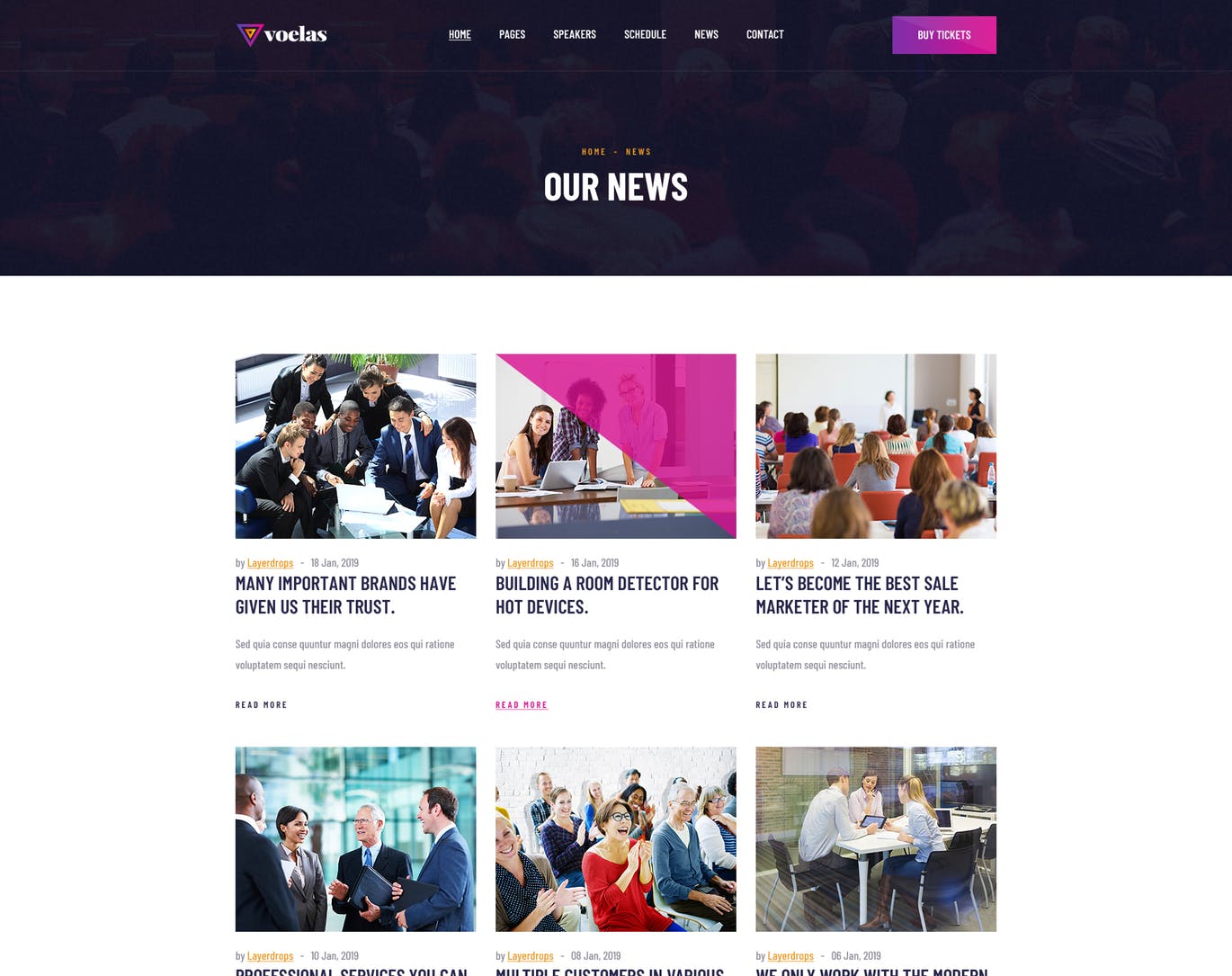 活动会议报名网站HTML模板素材库精选 Voelas – Event & Conference HTML Template插图(10)