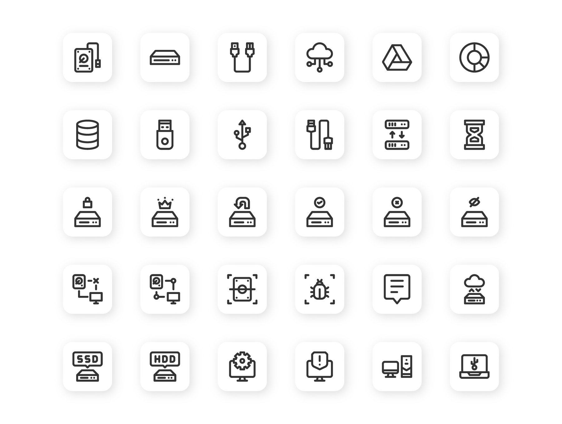 素材库下午茶：电脑计算机硬件图标矢量图标下载[Ai]插图(1)