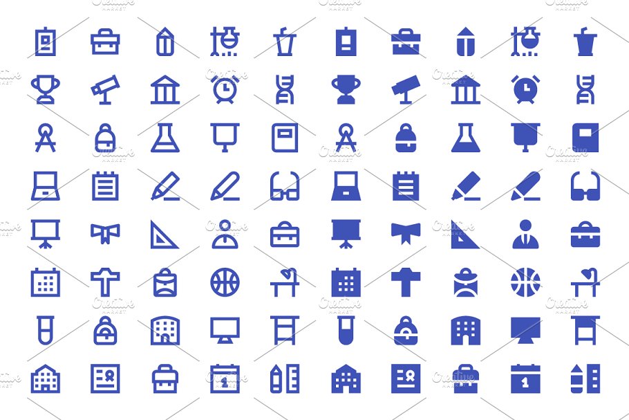 材料教育与学校图标 Material Education and School Icons插图(3)