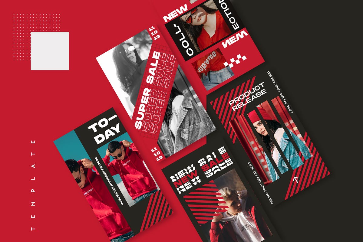 女士服饰促销活动Instagram社交平台推广素材 Instagram Story Template插图(3)