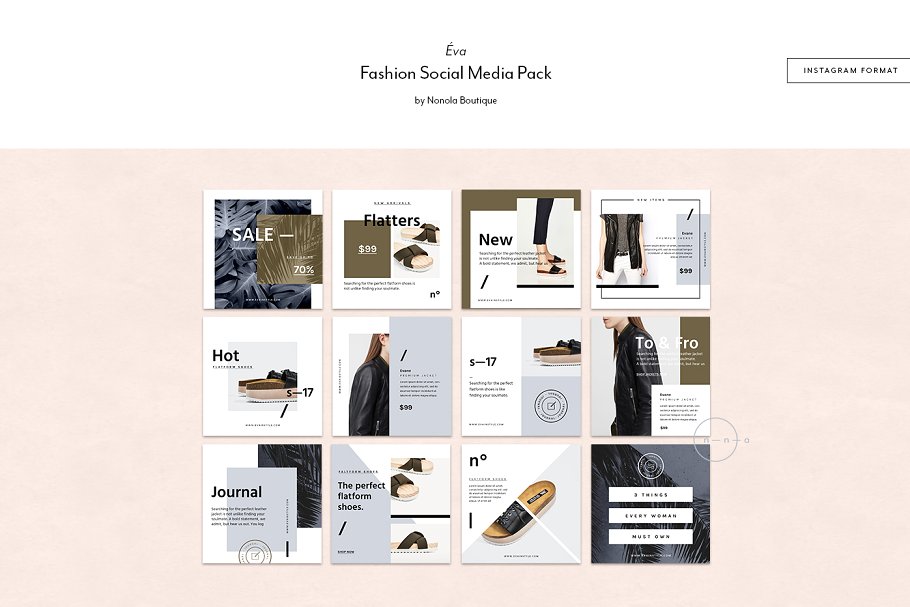 时尚主题社交媒体贴图模板素材库精选 Fashion Social Media Pack • Éva插图(10)
