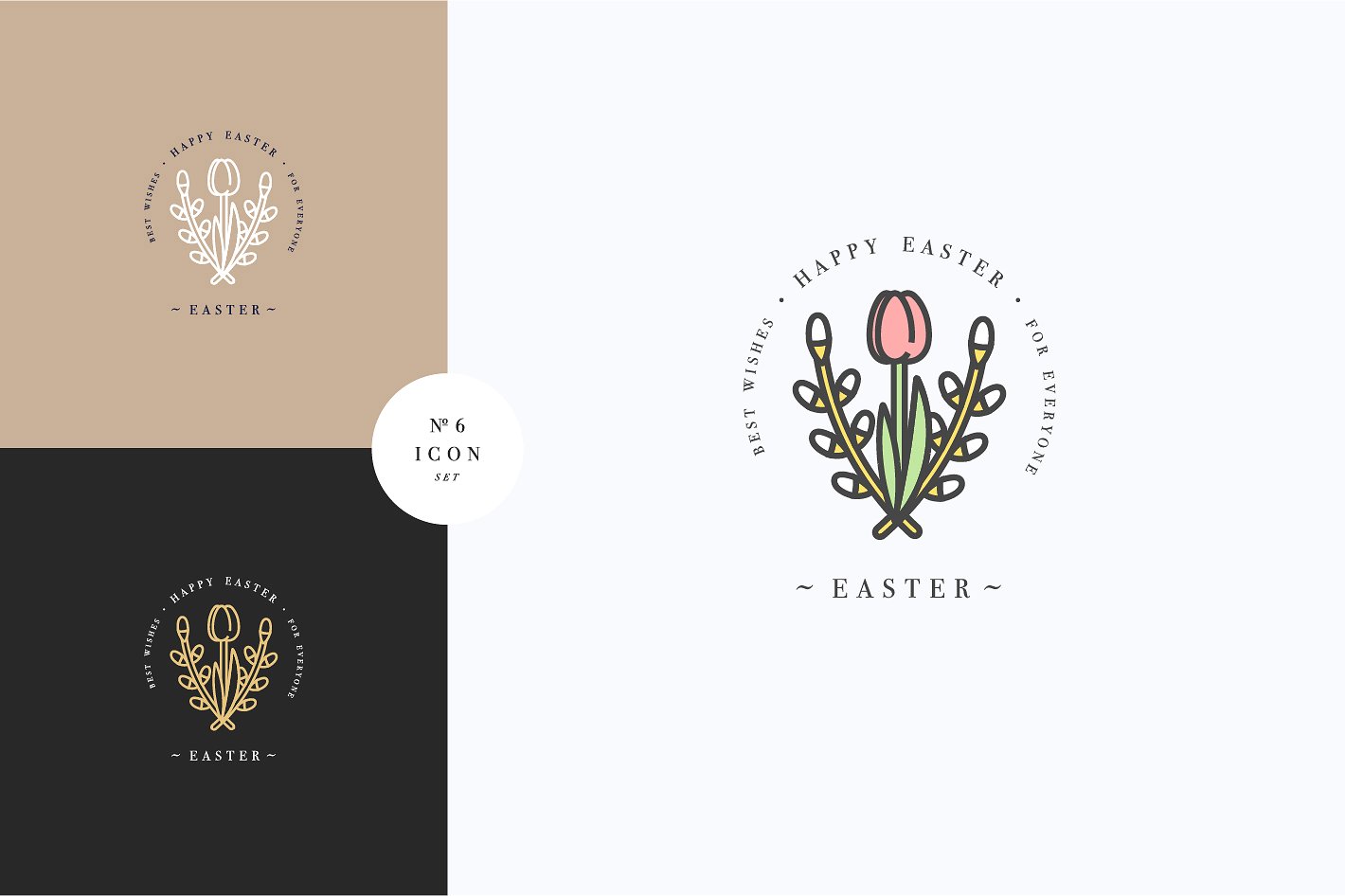 高品质的线性复活节图标插图(8)