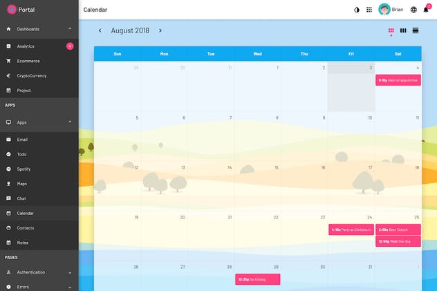 网站后台管理仪表盘HTML模板素材库精选 Portal – Angular / React / HTML Admin Template插图(4)