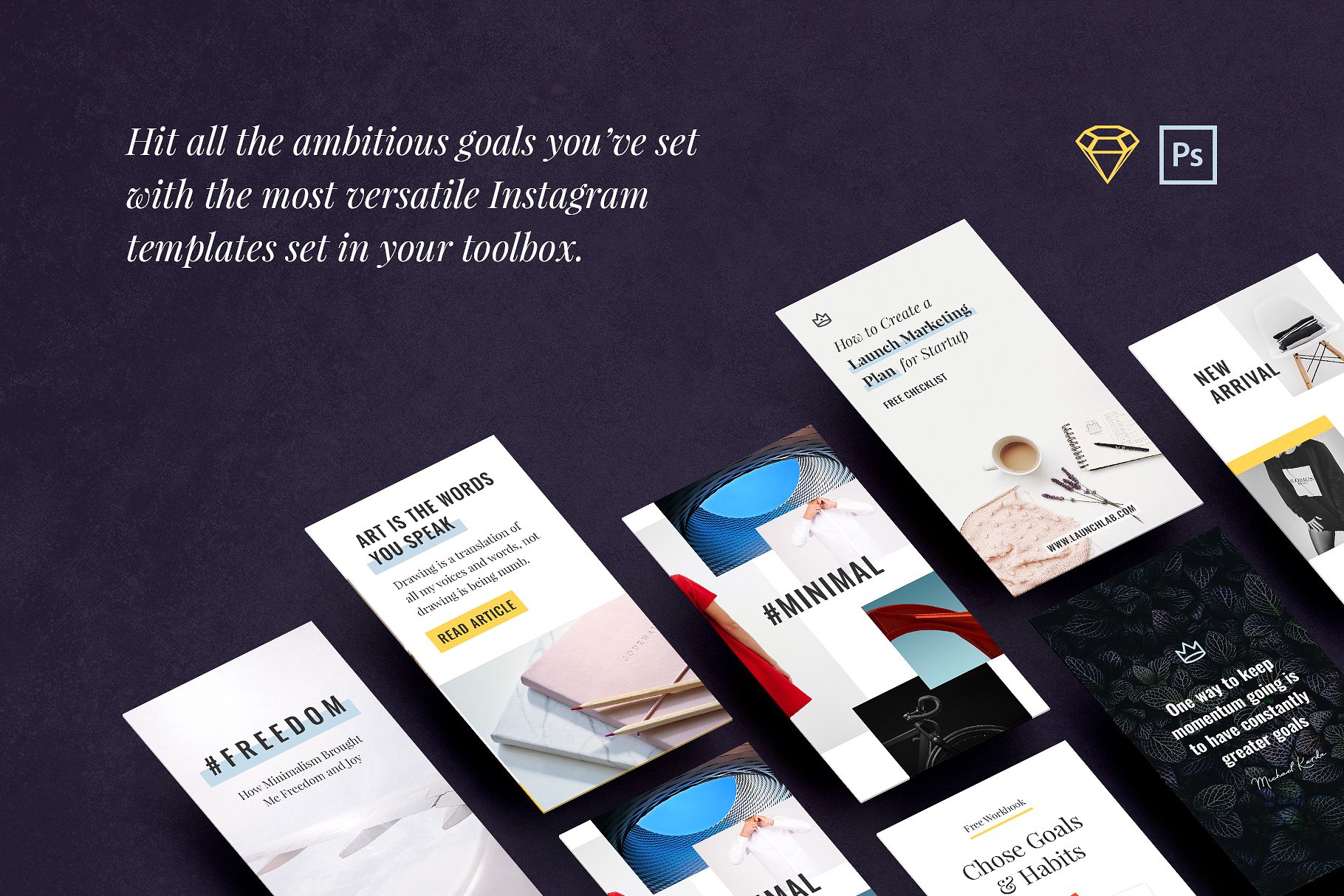 Instagram社交故事电商促销广告模板素材库精选 Everyday Instagram Templates插图(2)