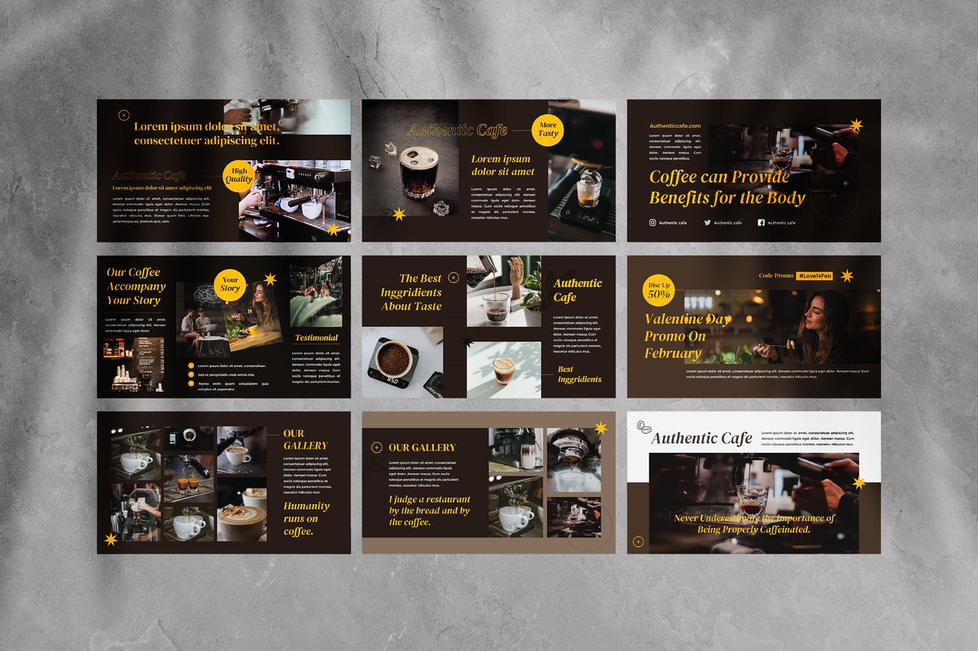 咖啡主题PowerPoint幻灯片设计模板 Authentic Coffee Presentation Template插图(3)