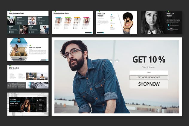 摄影/时尚/服装企业PPT幻灯片设计模板 KooK Powerpoint Presentation插图(4)
