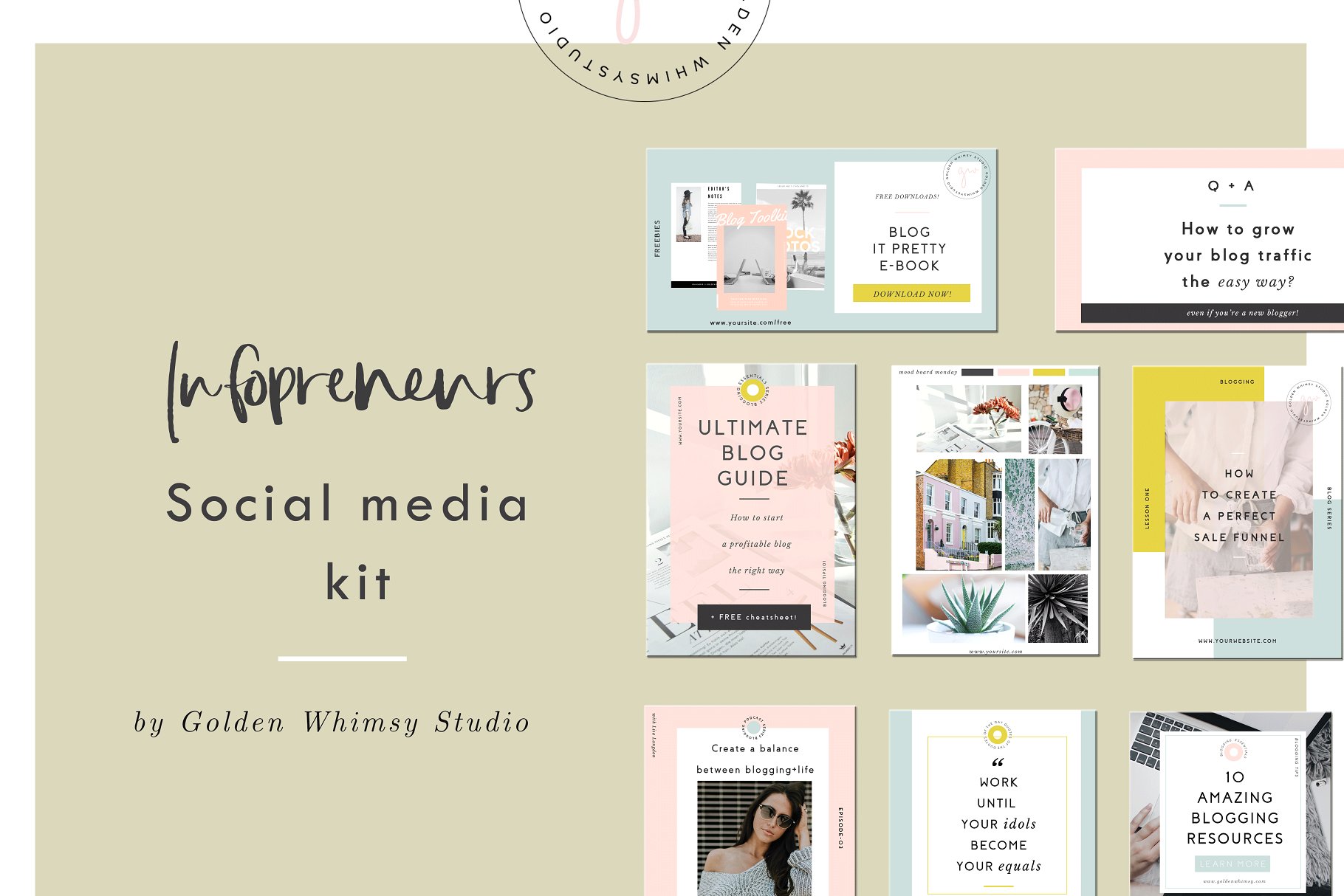 家居创意产品社交媒体贴图模板素材库精选 Infopreneurs Social Media Kit插图