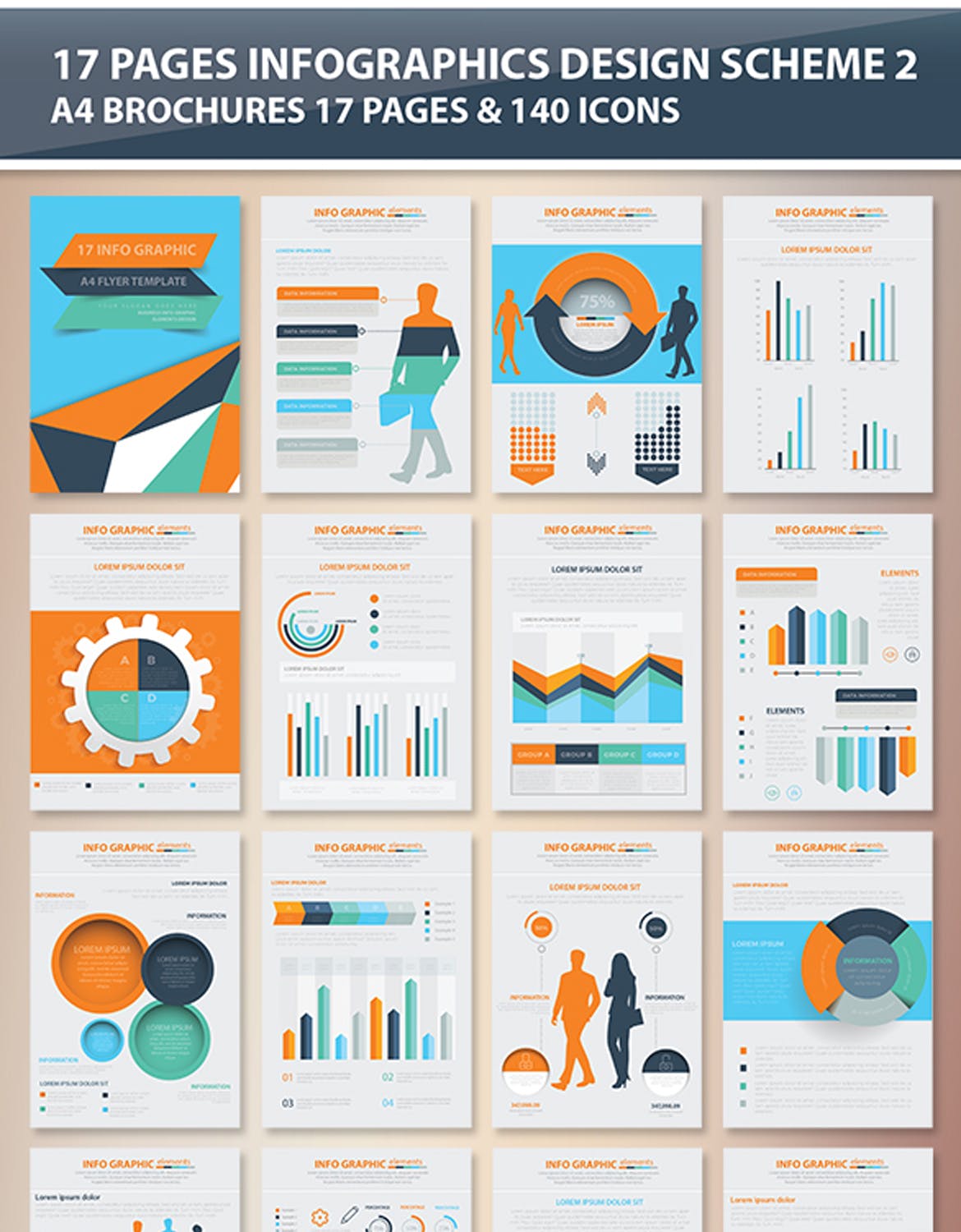 17页多用途大数据信息图表设计插图(1)