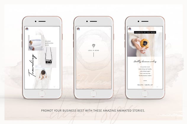 优雅简约风格Instagram故事动画配图模板素材库精选 ANIMATED Instagram Stories – So Female插图(2)