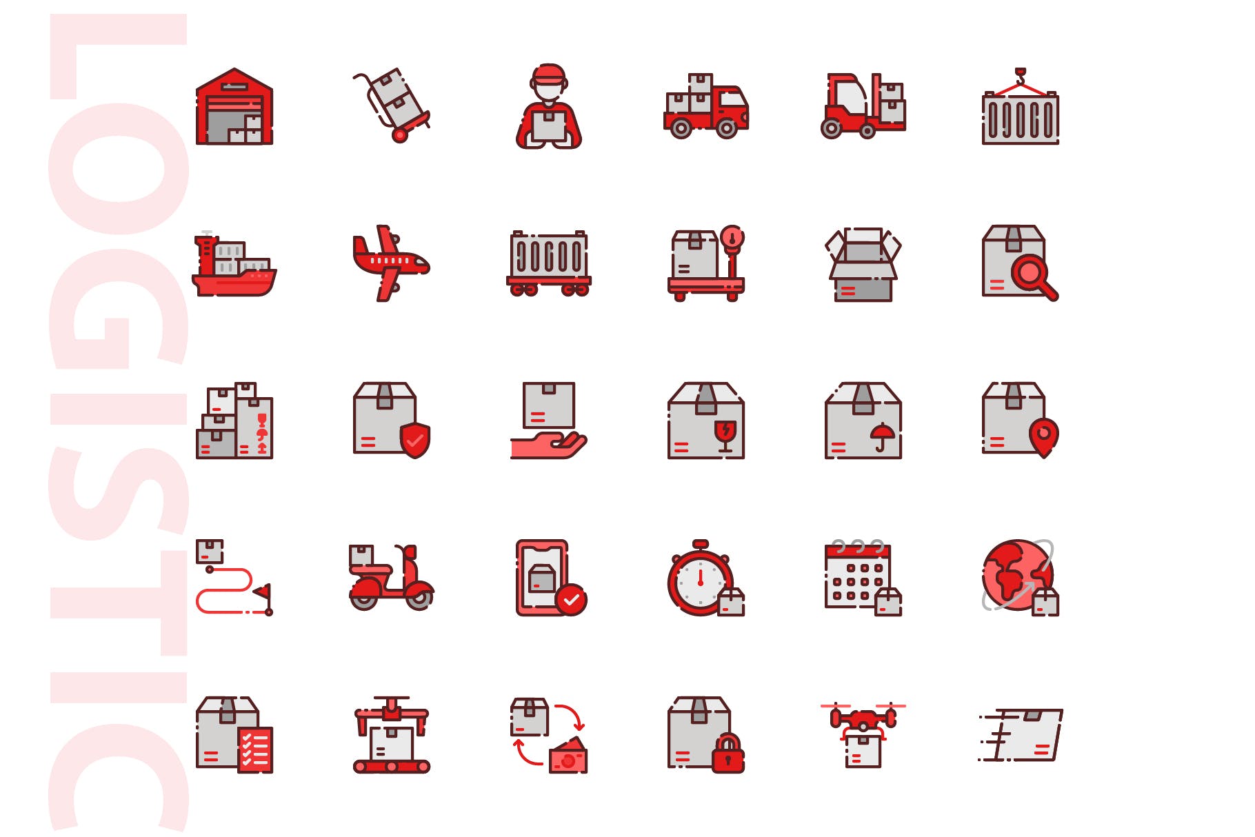 30枚物流运输填充素材库精选图标素材 Logistic Filled插图(3)