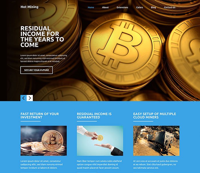 挖矿主题网站Joomla模板素材库精选 Hot Mining插图(3)