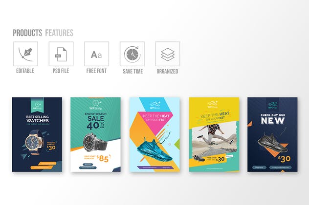 10款Pinterest图片社交Banner素材库精选广告模板 10 Pinterest Pin Banner-Products插图(1)