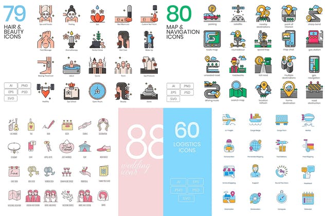 2500+枚32个分类综合图标合集 The Client Bundle 2,500+ Icons插图(6)