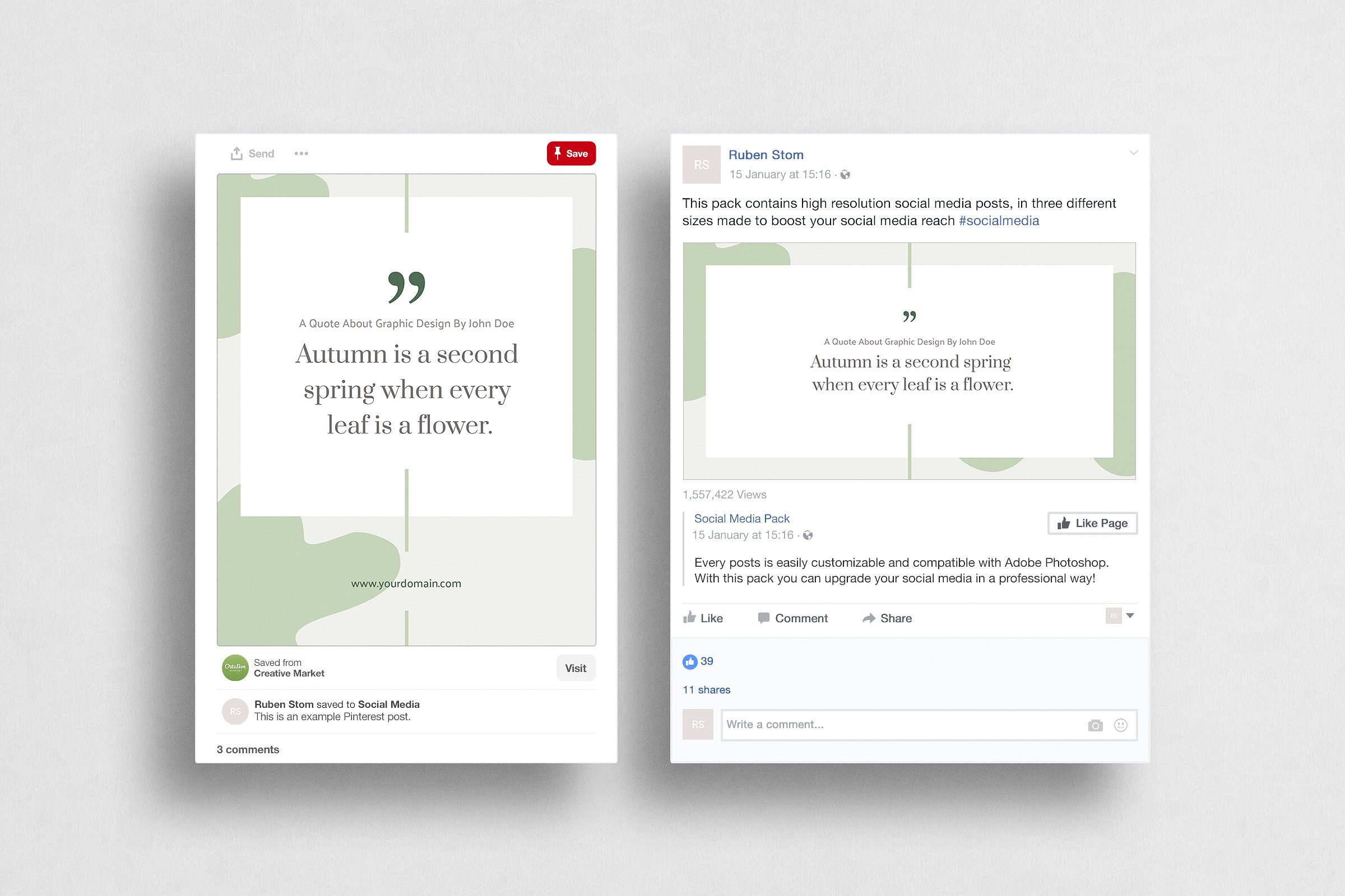 INS风社交媒体文章设计素材包 Stockholm Social Media Pack插图(6)