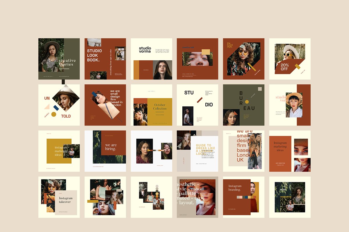 VORMA-时尚Instagram社交媒体方形设计模板素材库精选插图(3)