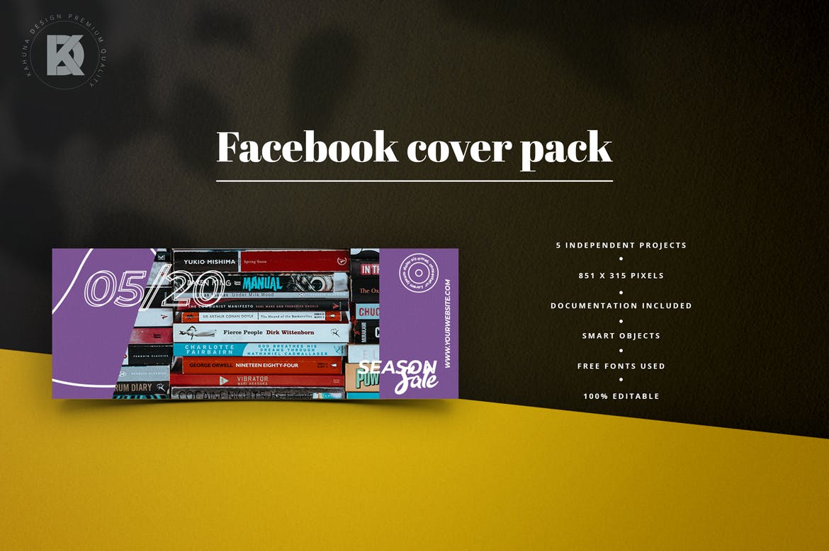复古风格Facebook主页封面设计模板素材库精选 Retro Facebook Cover Pack插图(3)
