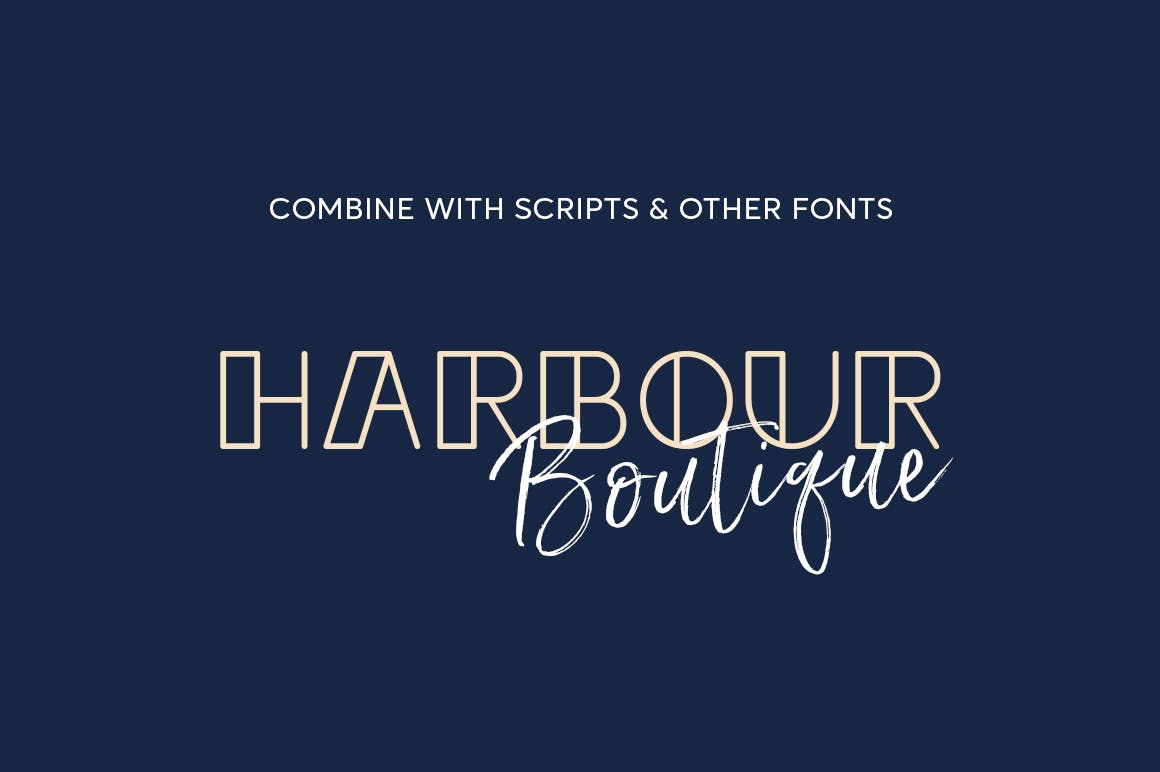 复古航海主题创意设计英文无衬线字体 Sailor Girl Font Duo插图(4)